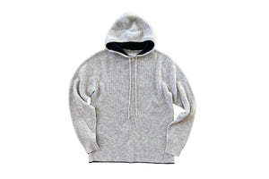 GENTLY USED Men's Cashmere Waffle Pullover Hoodie (Light Grey)