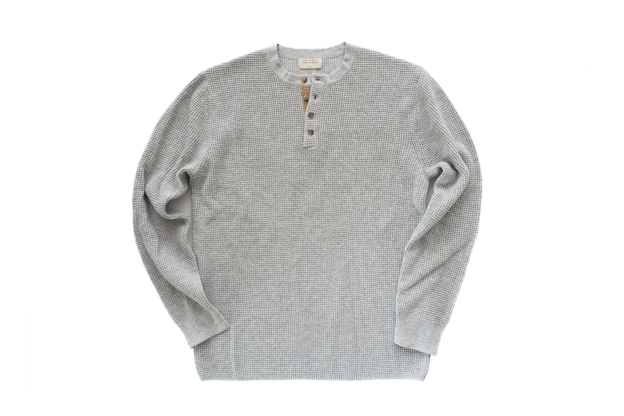 Men's Recycled Blend Micro Waffle Henley (Potash)