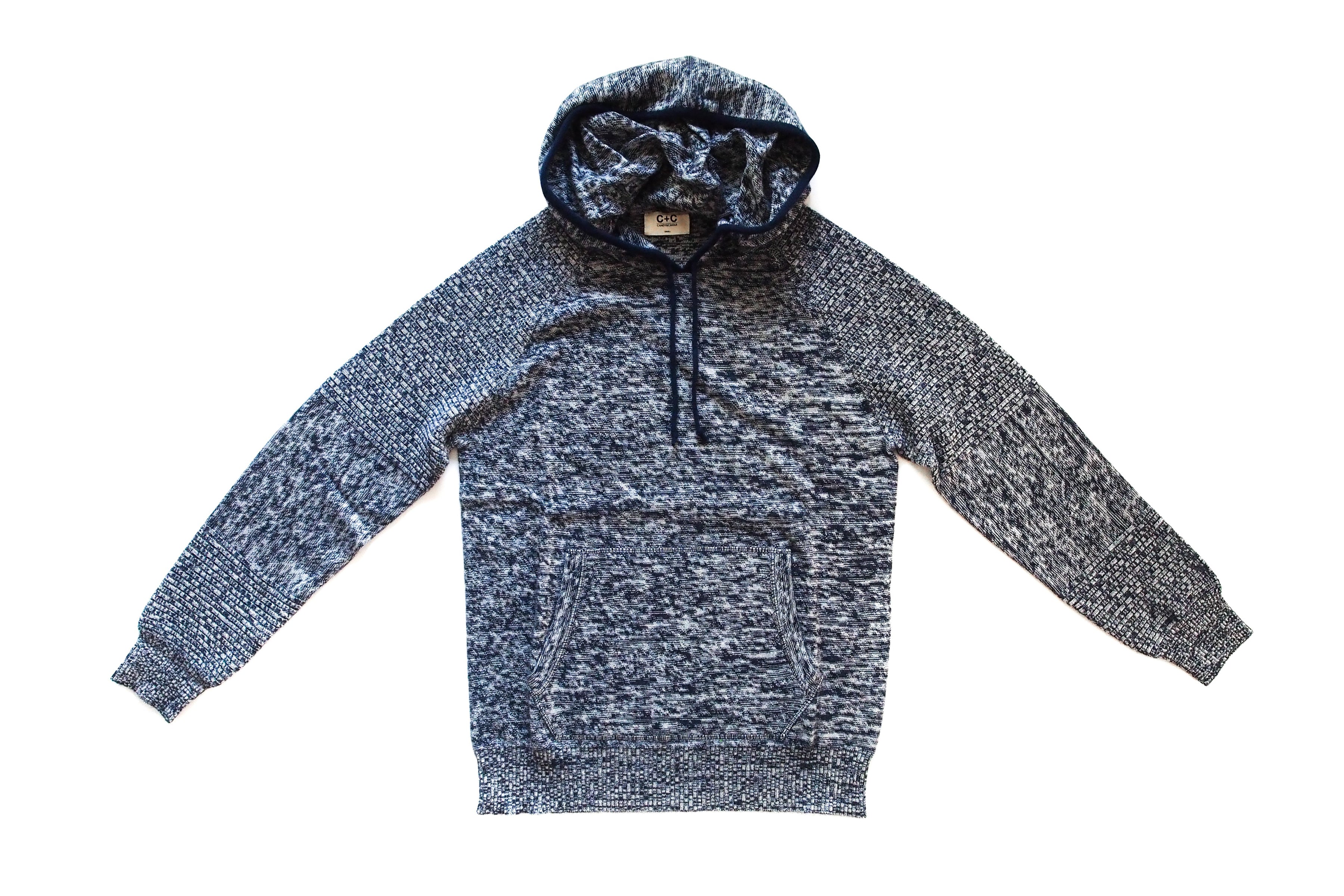 GENTLY USED Men's Cashmere Pullover Hoodie (Navy/Ivory)