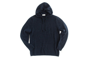 GENTLY USED Men's Cashmere Pullover Hoodie (Navy Speckled)