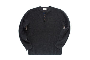 Men's Recycled Blend Micro Waffle Henley (Charcoal)