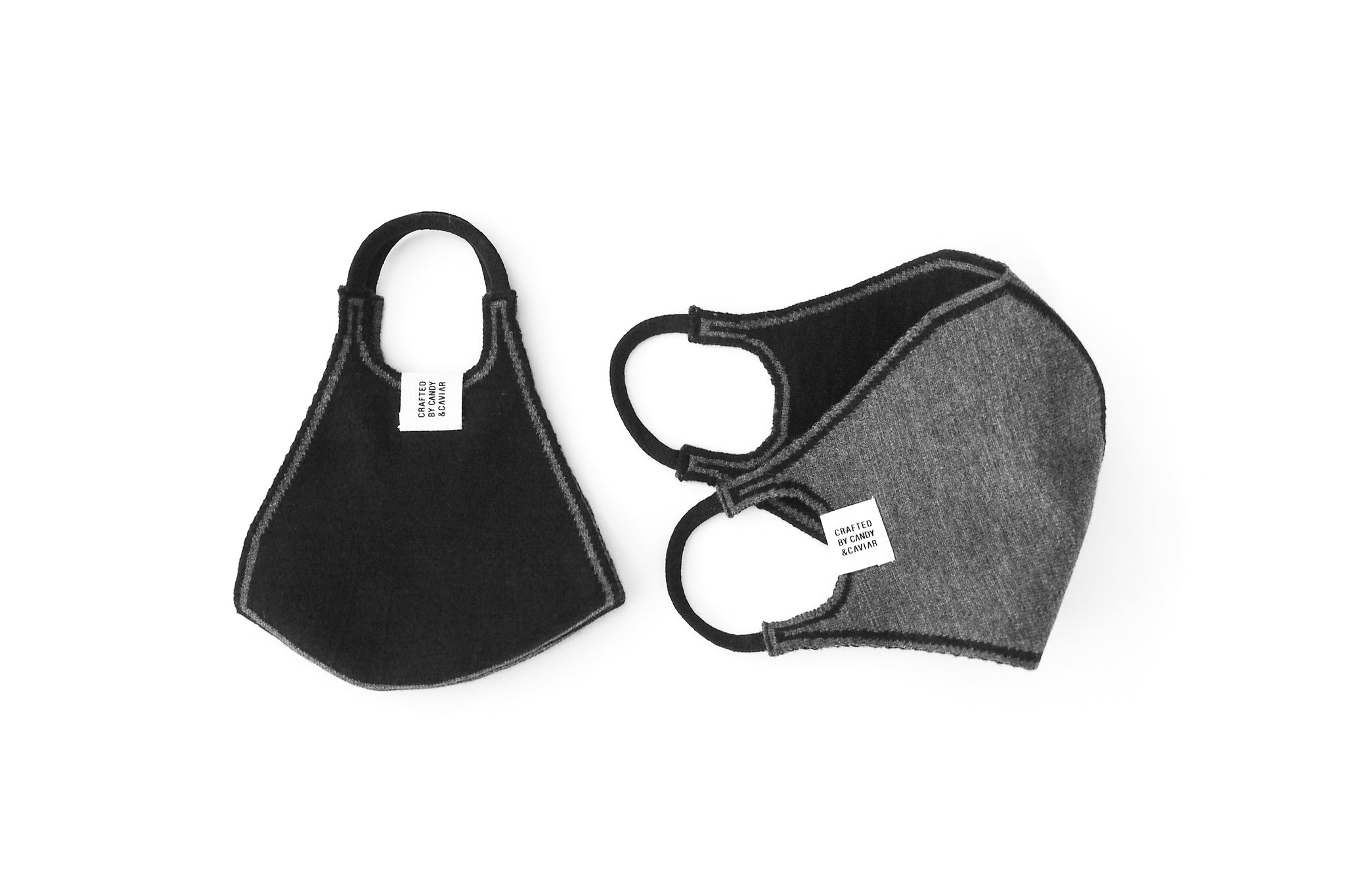 Outline Reversible Jacquard Knit Mask (Charcoal/Black)