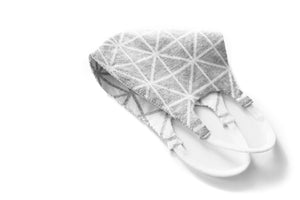 Geometric Reversible Jacquard Knit Mask (Grey/White)