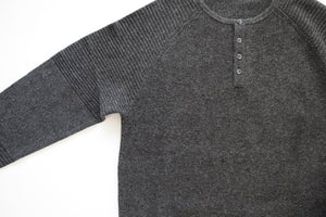 GENTLY USED Men's Cashmere Henley (Charcoal)