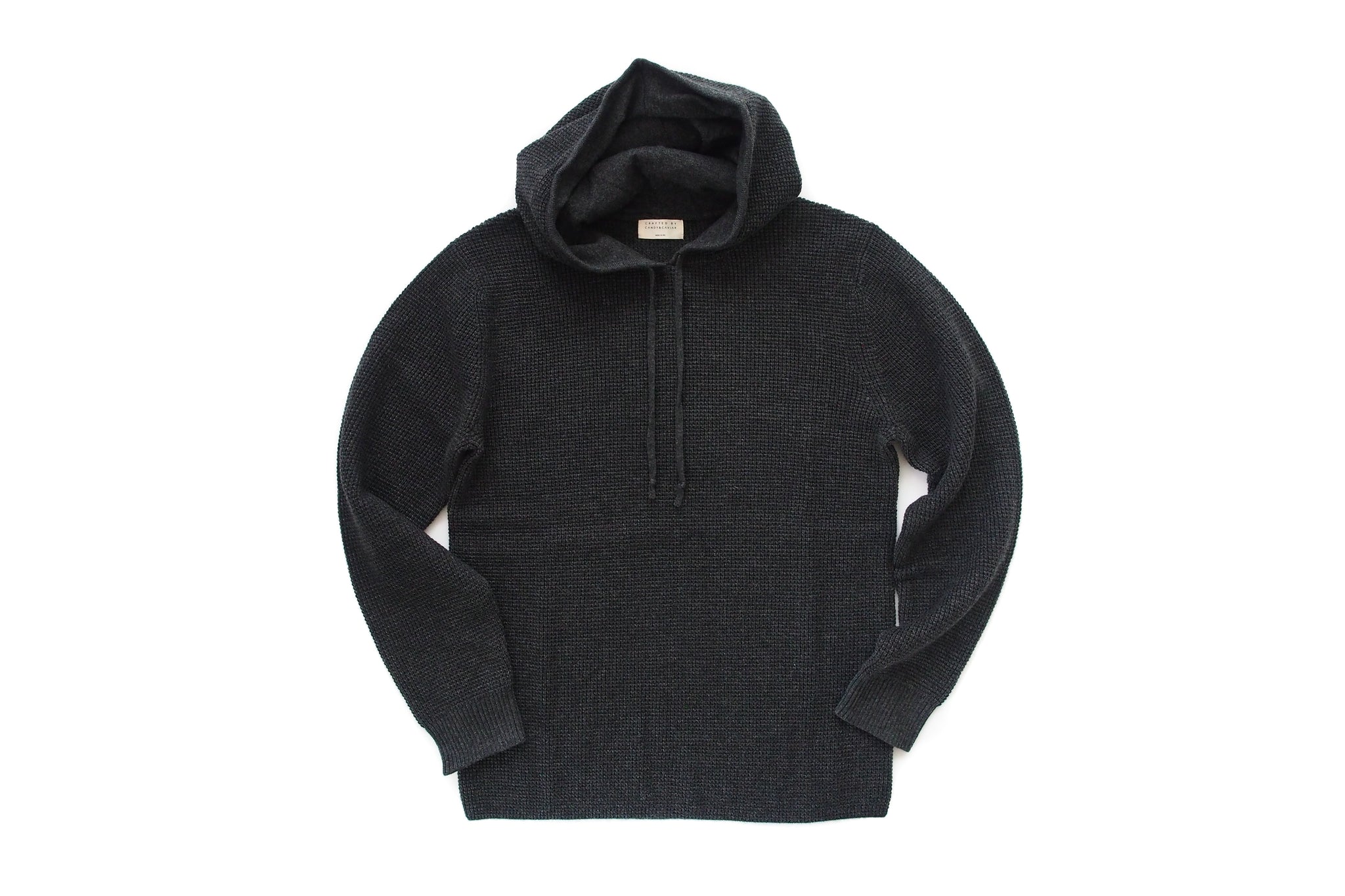 Men's Recycled Blend Waffle Pullover Hoodie (Charcoal)
