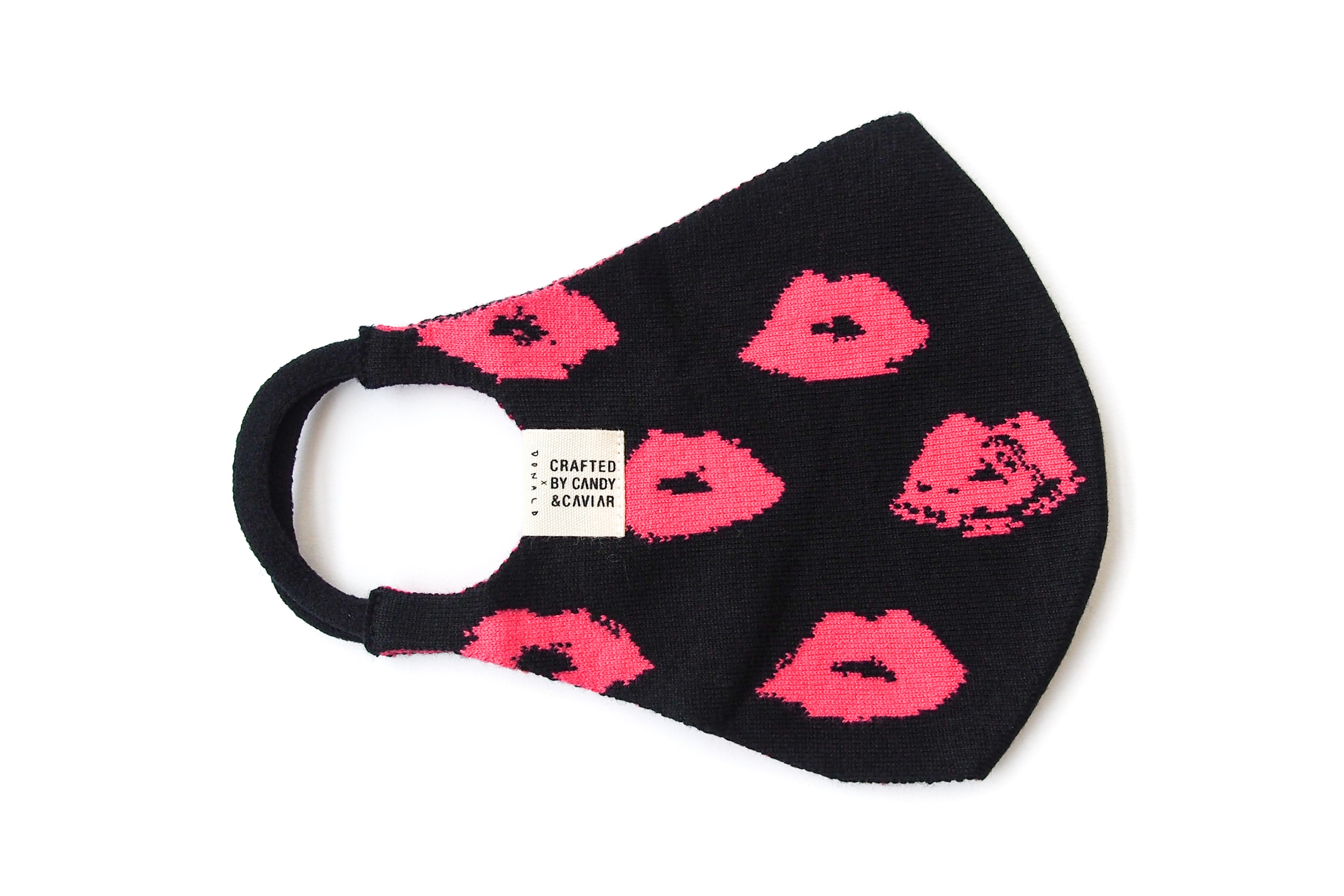 CANDY&CAVIAR x Donald Robertson Jacquard Knit Mask (Lips) Bergdorfs Edition