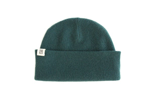 Ribbed Cashmere Beanie (Hunter Green)