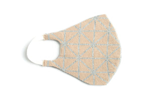 Geometric Reversible Jacquard Knit Mask (Taupe/Grey)