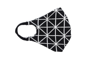 Geometric Reversible Jacquard Knit Mask (White/Black)